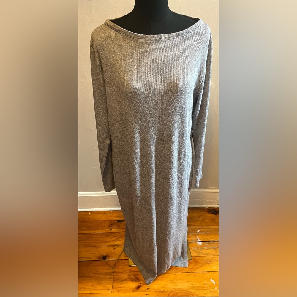 Banana Republic Women’s Cozy Knit Long Sleeve Soft Maxi Dress Grey Size L Tall